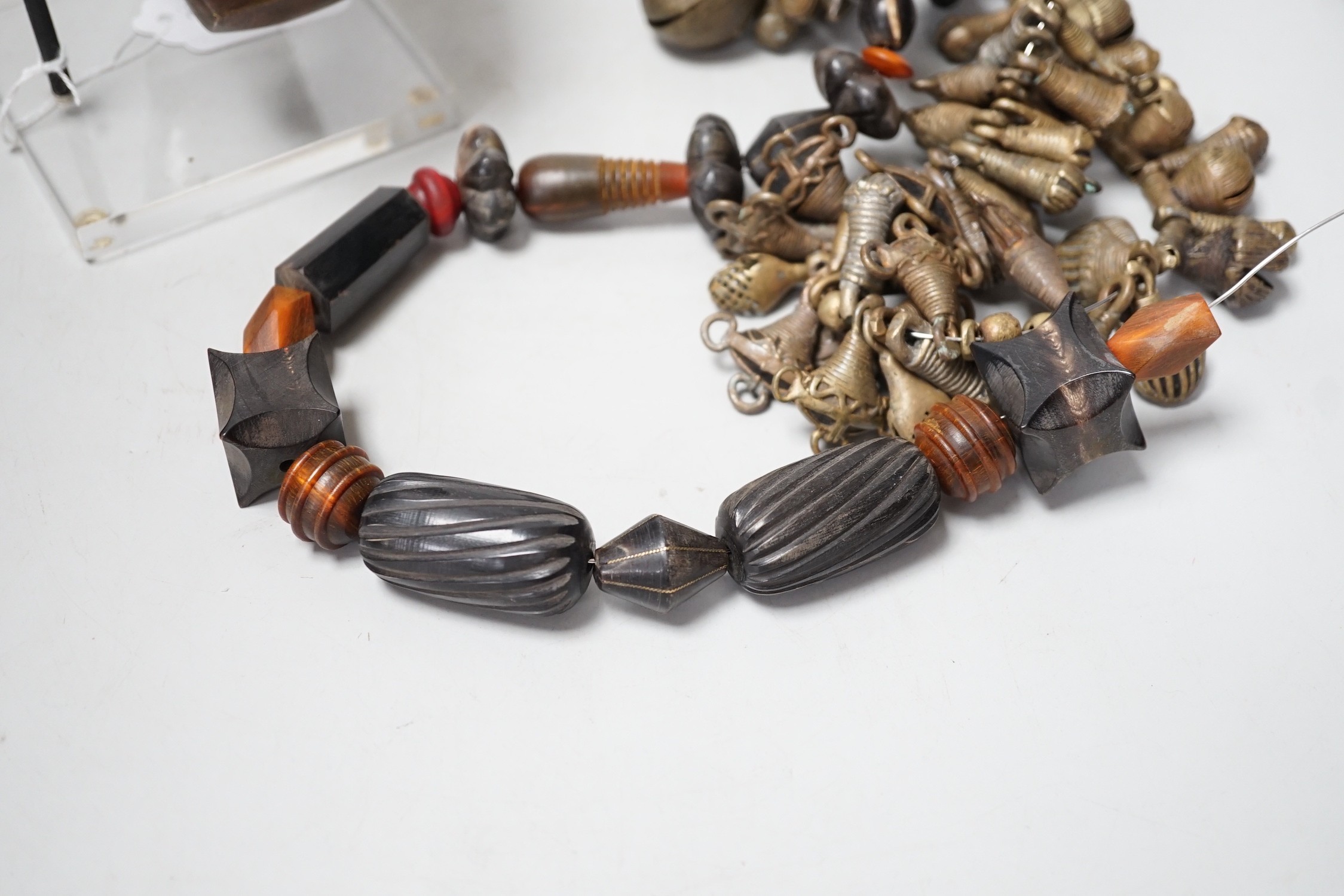 A group of tribal African jewellery, Baule and Bamelette